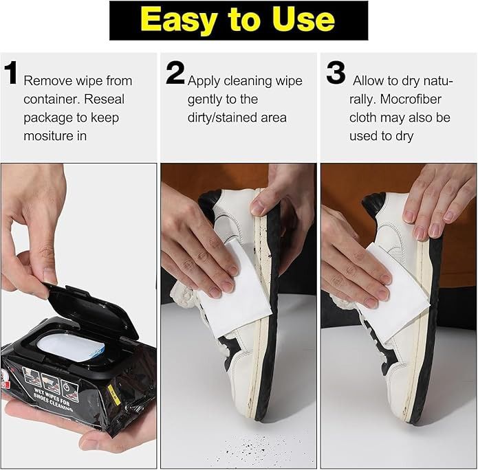 FAIVER Shoe Wipes - 2 Packs of 80 + Micro fibre cloth