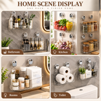Wall Mounted Bathroom Shelf with Strong Suction Cup