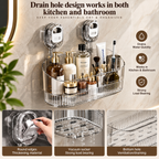 Wall Mounted Bathroom Shelf with Strong Suction Cup