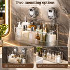 Wall Mounted Bathroom Shelf with Strong Suction Cup