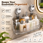 Wall Mounted Bathroom Shelf with Strong Suction Cup
